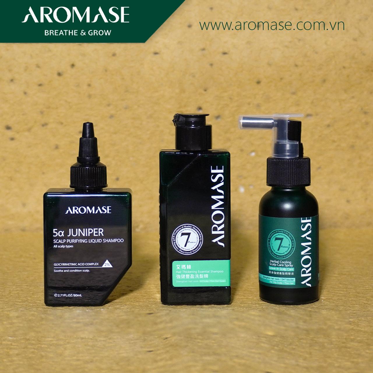 3 BƯỚC AROMASE CHO TÓC RỤNG: TẨY TẾ BÀO CHẾT + DẦU GỘI + XỊT DƯỠNG 3
