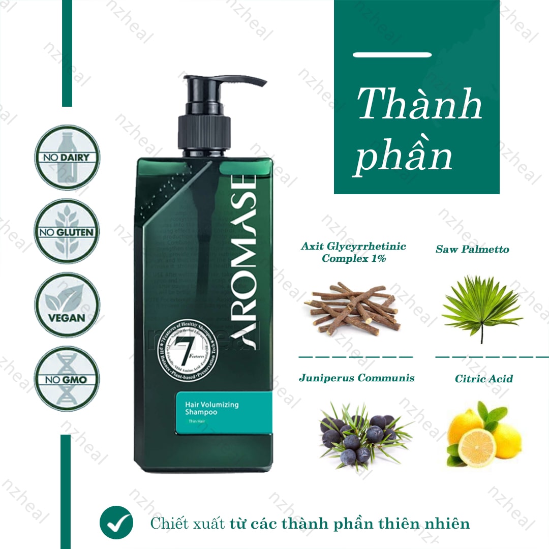 Dầu gội ngăn rụng tóc Aromase Hair Volumizing giải pháp giúp tóc mọc chắc khỏe  2